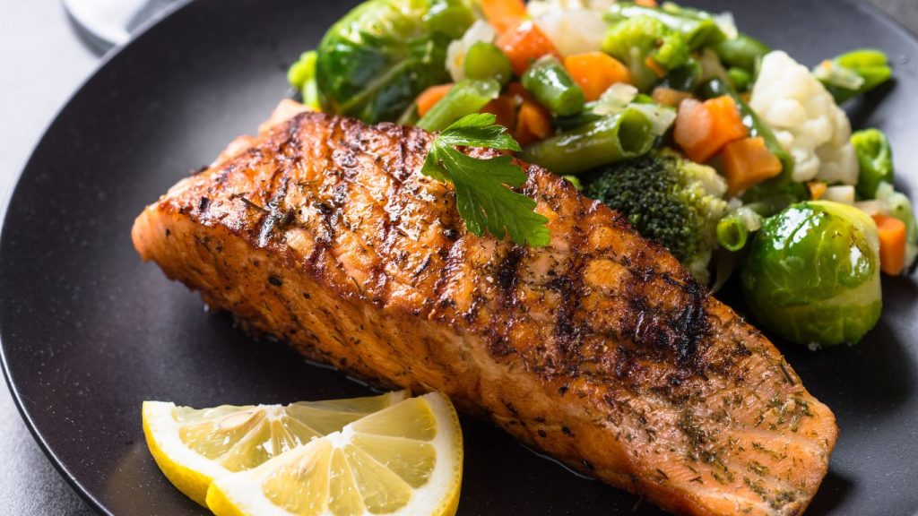 salmon, oily fish with fatty acids