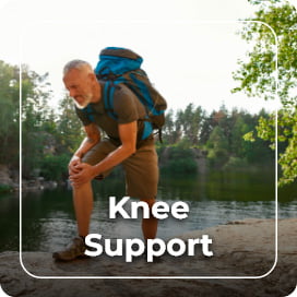 Man holding knee, need knee support